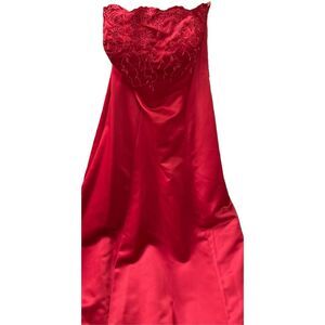 Vintage Michaelangelo Red Formal Strapless Evening Gown with Tags